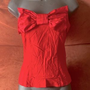 Red Bow Tube Top Corset